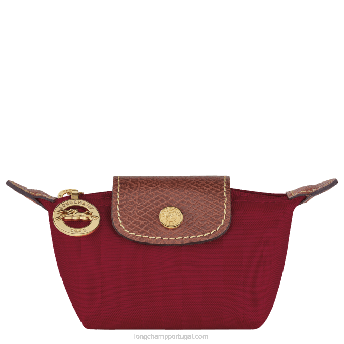 Longchamp 6DPZ501 vermelho mulheres bolsa de moedas original le pliage