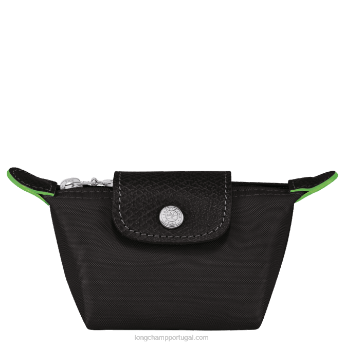 Longchamp 6DPZ506 preto mulheres bolsa de moedas verde le pliage