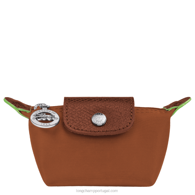 Longchamp 6DPZ508 conhaque mulheres bolsa de moedas verde le pliage
