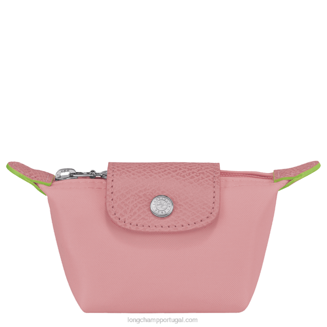 Longchamp 6DPZ512 pétala rosa mulheres bolsa de moedas verde le pliage