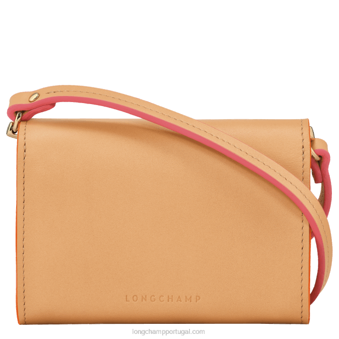 Longchamp 6DPZ513 vegetal mulheres porta moedas box trot com renda de couro