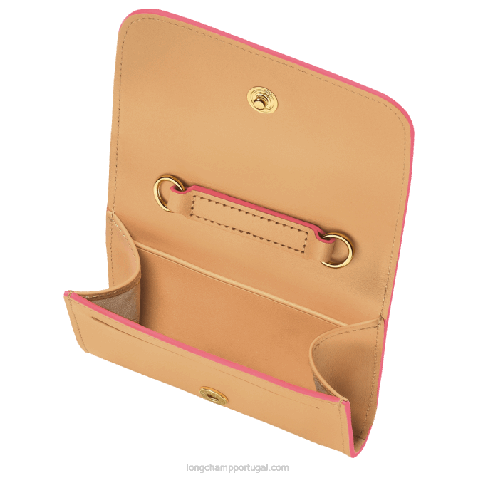 Longchamp 6DPZ513 vegetal mulheres porta moedas box trot com renda de couro
