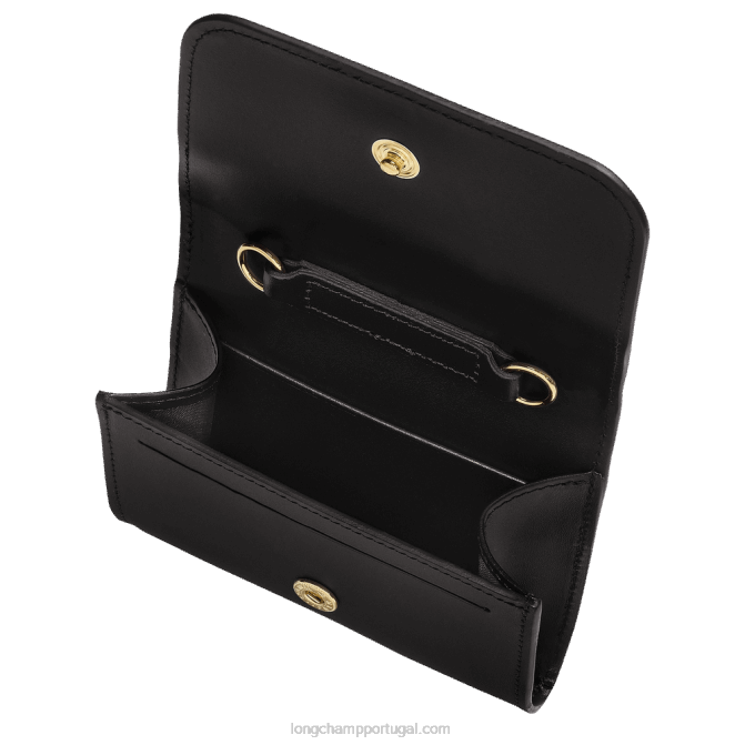 Longchamp 6DPZ516 preto mulheres porta moedas box trot com alça de ombro