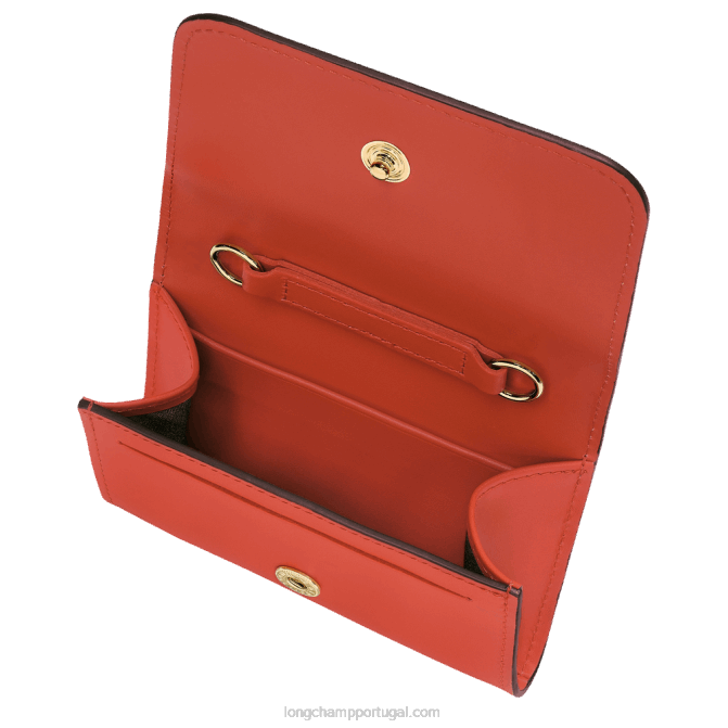 Longchamp 6DPZ517 laranja mulheres porta moedas box trot com alça de ombro