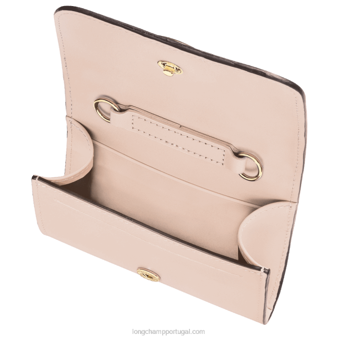 Longchamp 6DPZ519 Rosa pálido mulheres porta moedas box trot com alça de ombro