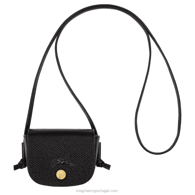 Longchamp 6DPZ531 preto mulheres porta-moedas epure com renda de couro