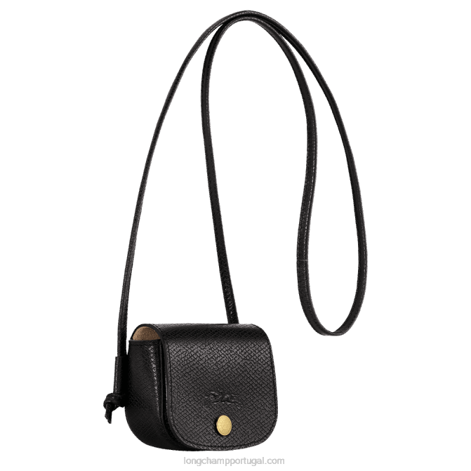 Longchamp 6DPZ531 preto mulheres porta-moedas epure com renda de couro