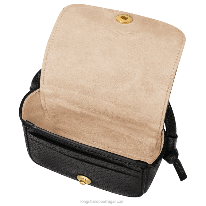 Longchamp 6DPZ531 preto mulheres porta-moedas epure com renda de couro