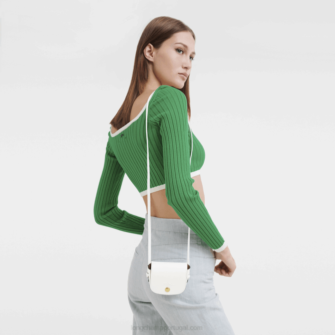 Longchamp 6DPZ532 branco mulheres porta-moedas epure com renda de couro