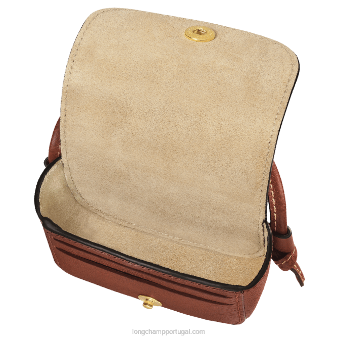 Longchamp 6DPZ533 marrom mulheres porta-moedas epure com renda de couro