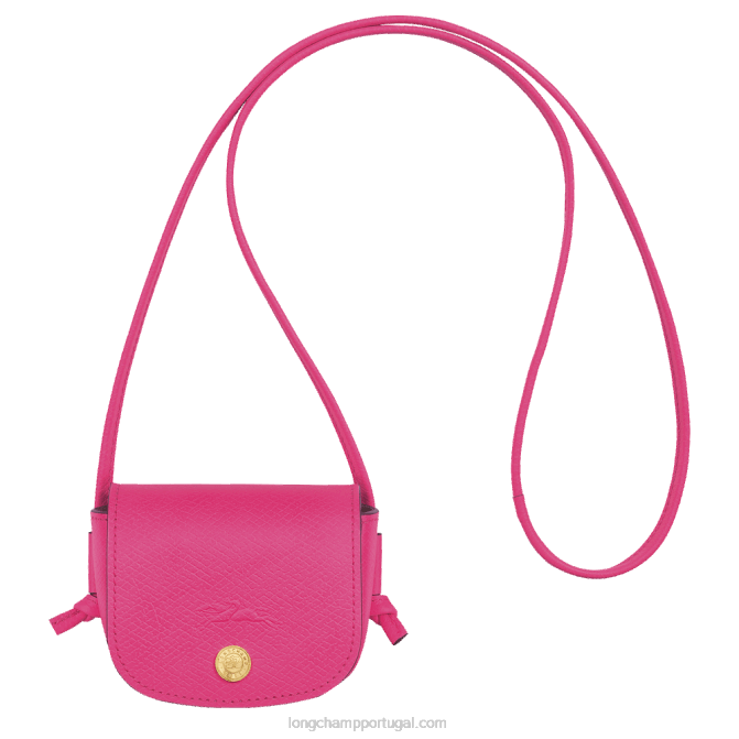 Longchamp 6DPZ535 fúcsia mulheres porta-moedas epure com renda de couro