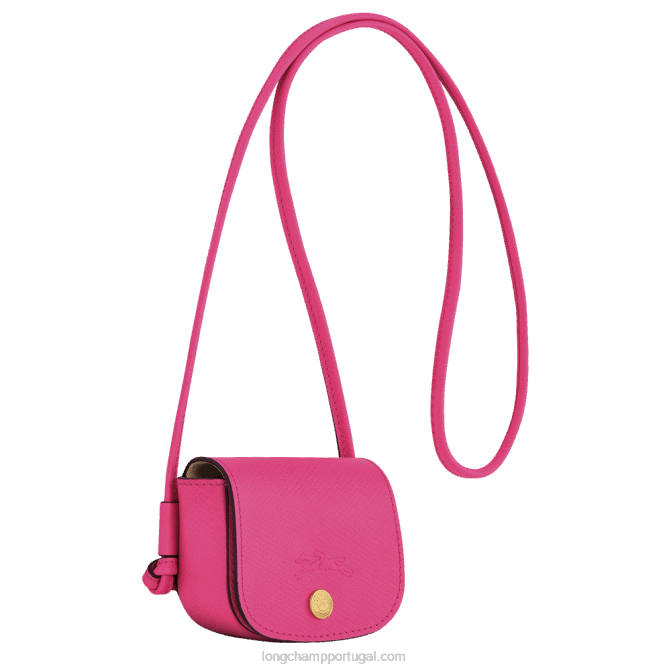 Longchamp 6DPZ535 fúcsia mulheres porta-moedas epure com renda de couro