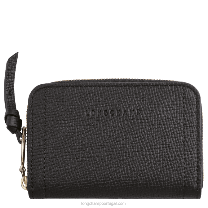 Longchamp 6DPZ536 preto mulheres bolsa de moedas de caixa de correio