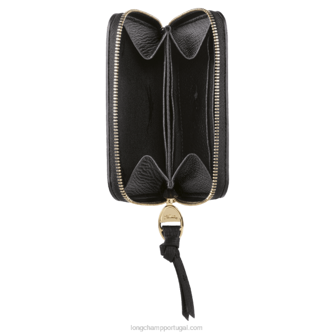 Longchamp 6DPZ536 preto mulheres bolsa de moedas de caixa de correio