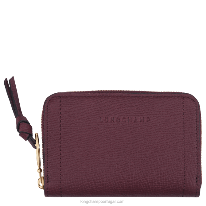 Longchamp 6DPZ537 Borgonha mulheres bolsa de moedas de caixa de correio
