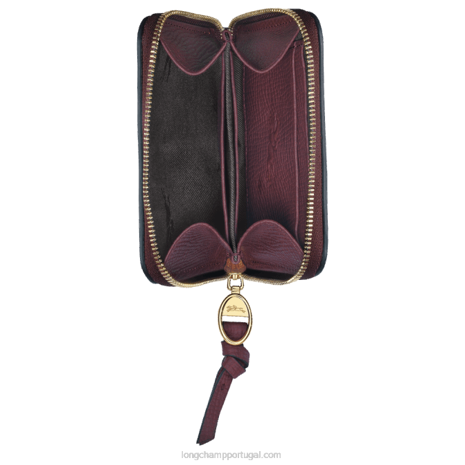 Longchamp 6DPZ537 Borgonha mulheres bolsa de moedas de caixa de correio
