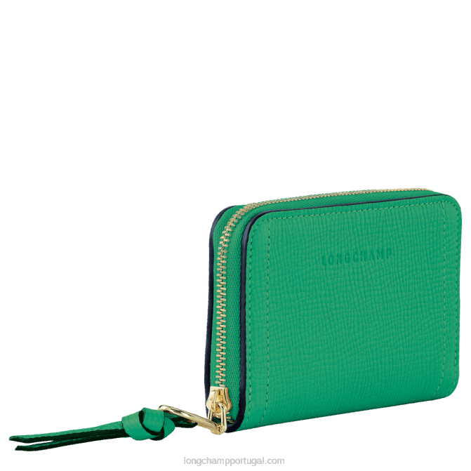 Longchamp 6DPZ540 grama/luz verde mulheres bolsa de moedas de caixa de correio
