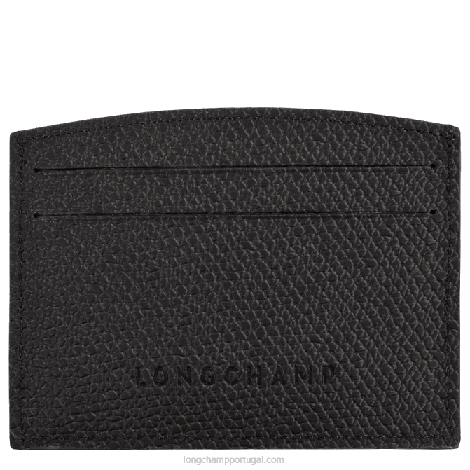 Longchamp 6DPZ636 preto mulheres titular do cartão roseau