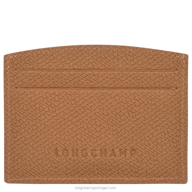 Longchamp 6DPZ637 natural mulheres titular do cartão roseau