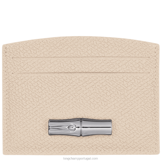 Longchamp 6DPZ639 papel mulheres titular do cartão roseau