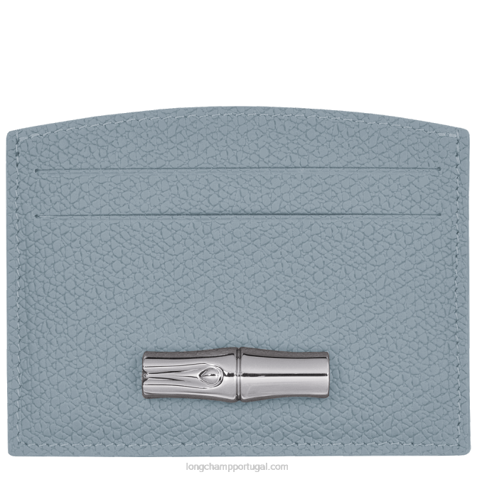 Longchamp 6DPZ640 nuvem azul mulheres titular do cartão roseau