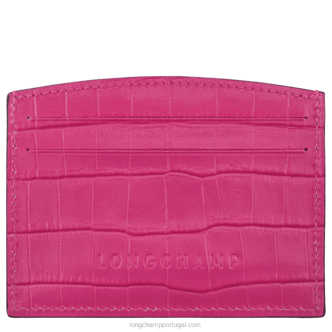 Longchamp 6DPZ642 fúcsia mulheres titular do cartão roseau